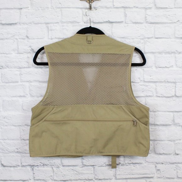 Vintage LL Bean Khaki Multi Pocket Fly Fishing Lined Vest Size M - Picture 7 of 8